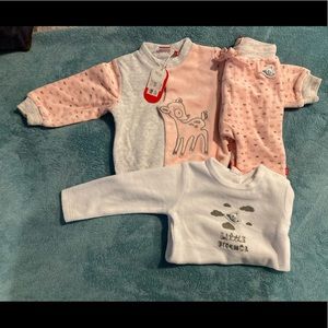 3 for $30 3-6m girls toweling onesie jogger set